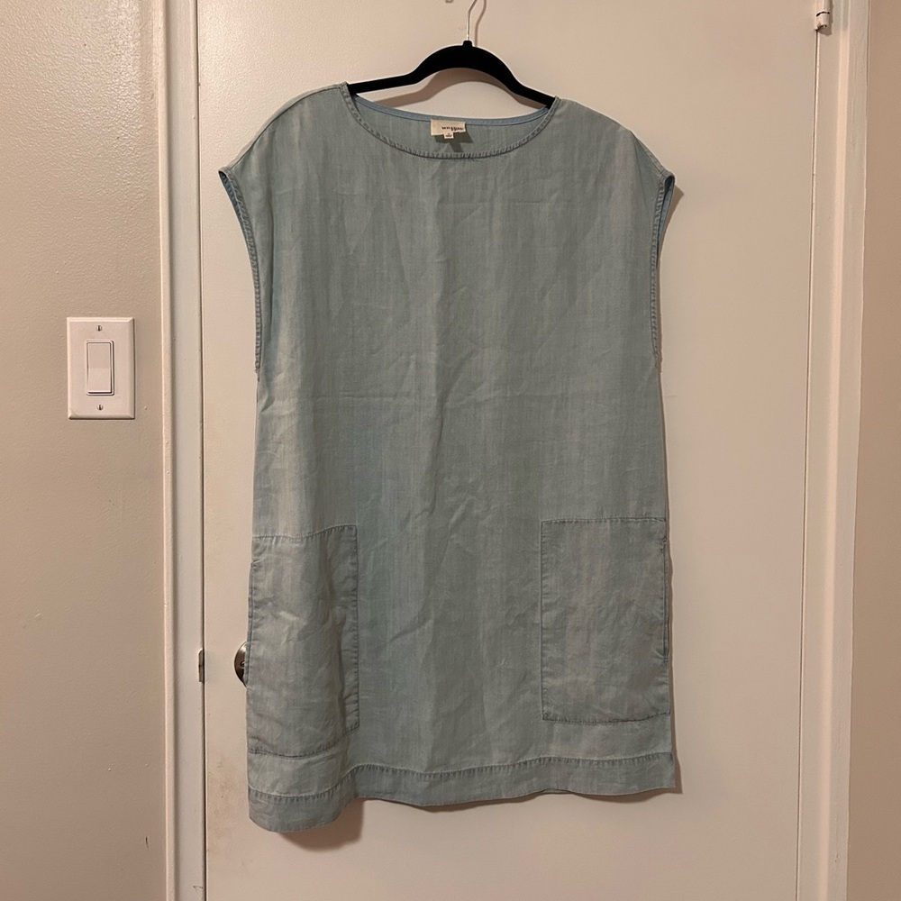 Wilfred Light Blue Denim Mini Dress